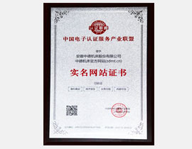 中国电子认证服务产业联盟实名网站证书